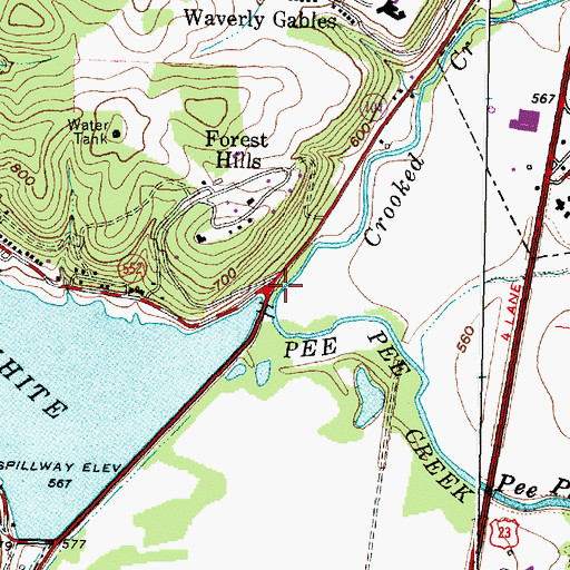 Topographic Map of Lake White Dam, OH