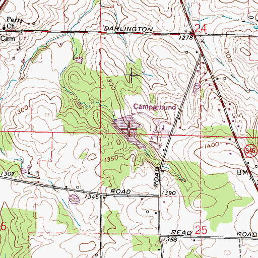 Topographic Map of Timberline Camp Lake, OH