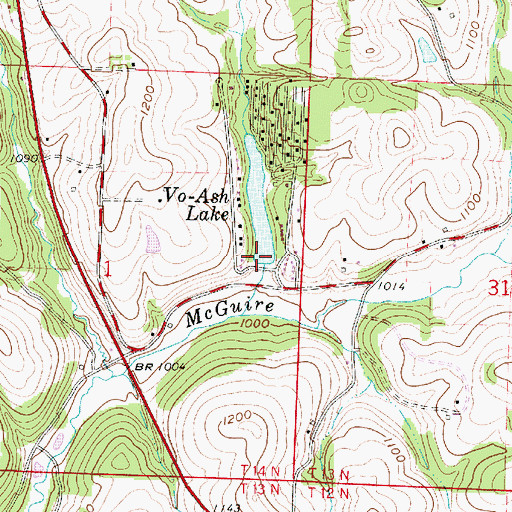 Topographic Map of Vo-Ash Lake Dam, OH