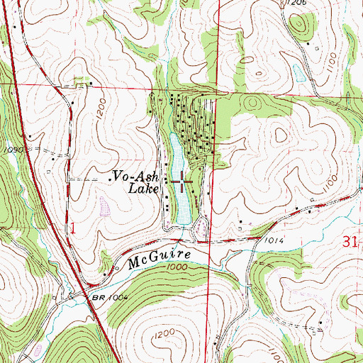 Topographic Map of Vo-Ash Lake, OH