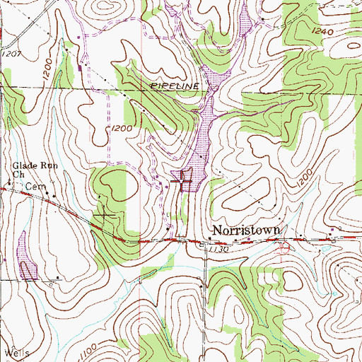 Topographic Map of France Lake Dam, OH