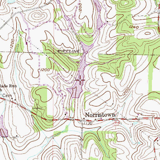 Topographic Map of France Lake, OH