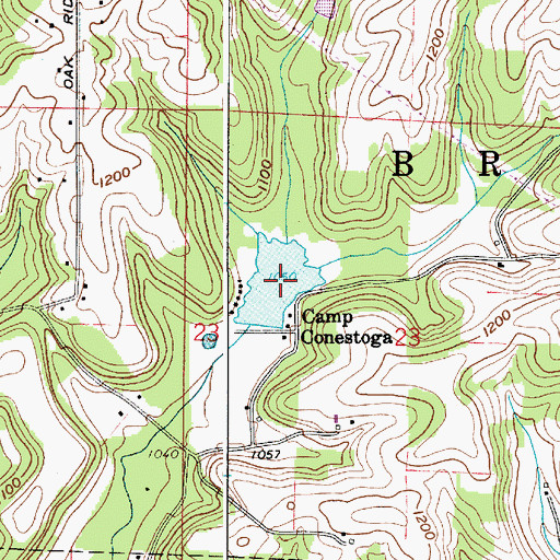 Topographic Map of Camp Conestoga Lake, OH