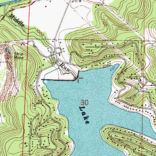 Topographic Map of Lake Mohawk Dam, OH