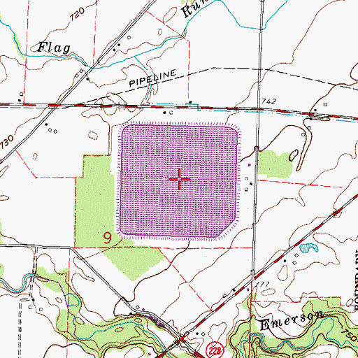 Topographic Map of Beaver Creek Upground Reservoir, OH