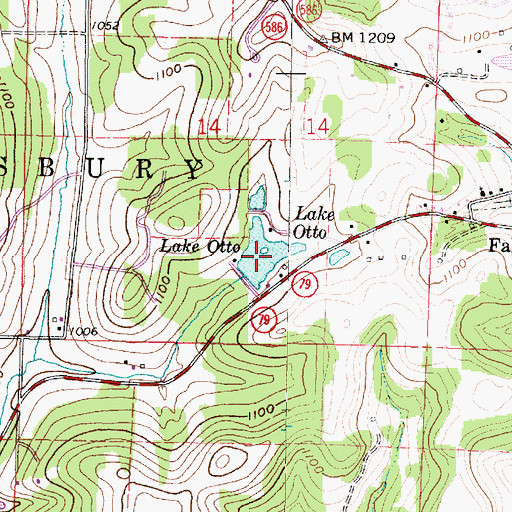 Topographic Map of Lake Otto Dam, OH