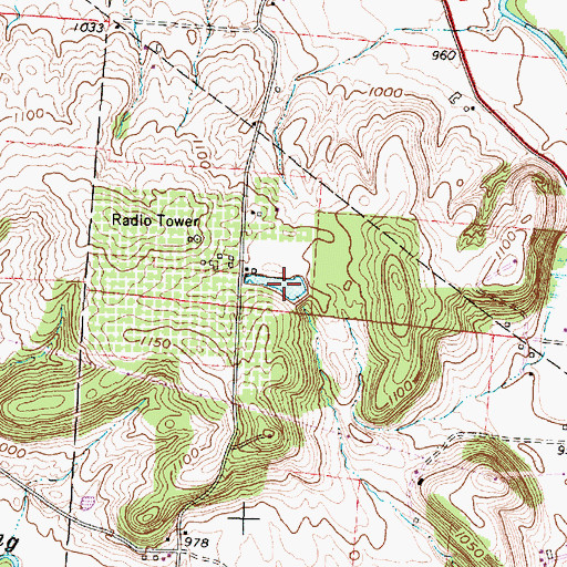 Topographic Map of Hoar Pond, OH