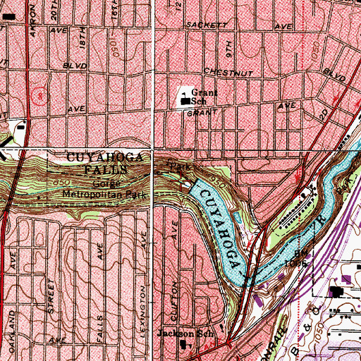 Topographic Map of Cuyahoga River Reservoir, OH