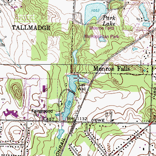 Topographic Map of Carter Lake Dam, OH