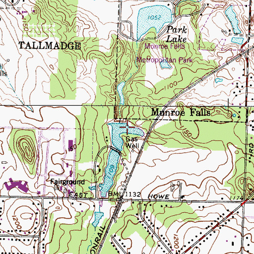 Topographic Map of Carter Lake, OH