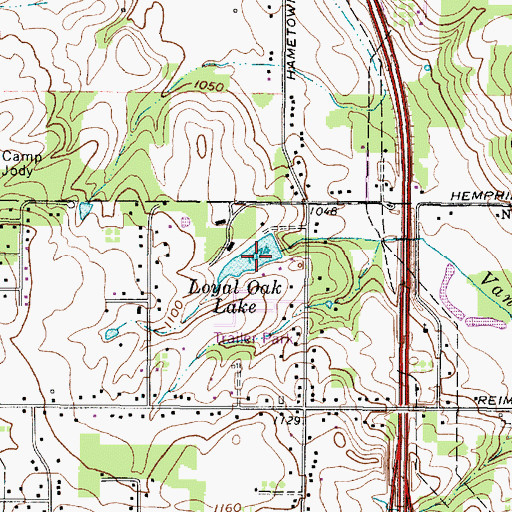Topographic Map of Loyal Oak Lake, OH