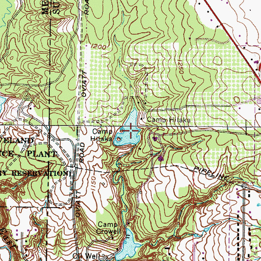 Topographic Map of Camp Hilaka Lake, OH