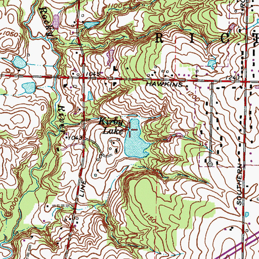 Topographic Map of Kirby Lake Dam, OH
