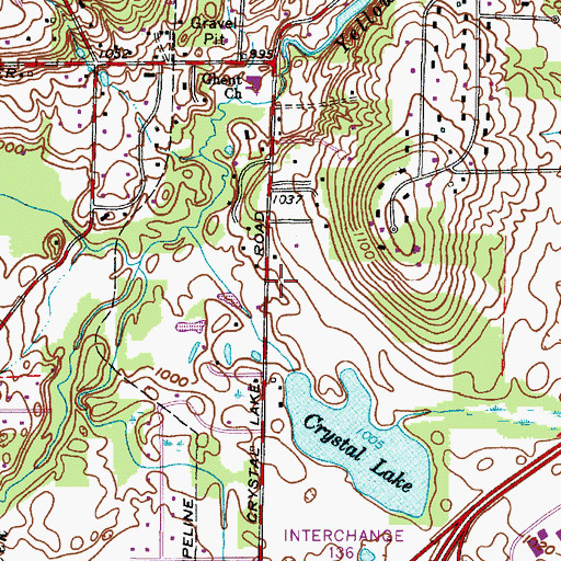 Topographic Map of Crystal Lake, OH