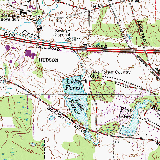 Topographic Map of Lake Forest Dam, OH