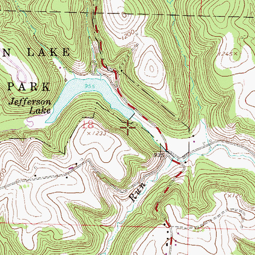 Topographic Map of Jefferson Lake Dam, OH