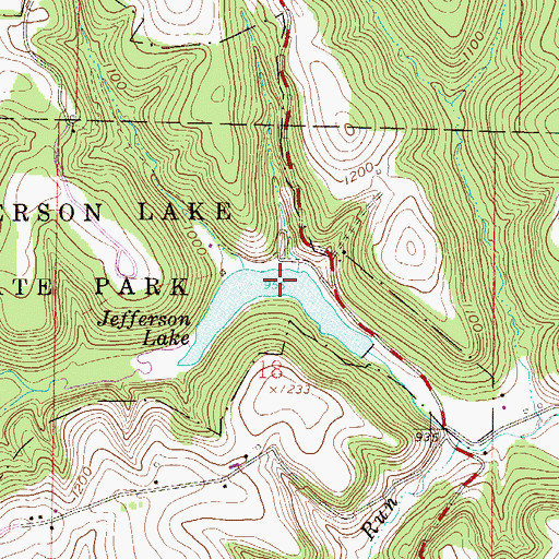 Topographic Map of Jefferson Lake, OH