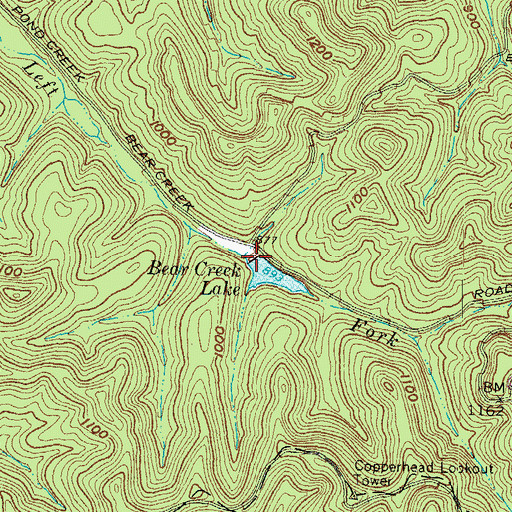 Topographic Map of Bear Creek Lake Dam, OH