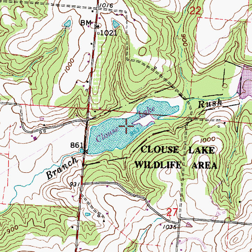 Topographic Map of Clouse Lake, OH