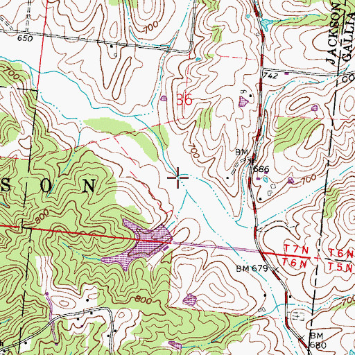 Topographic Map of Donta Pond, OH