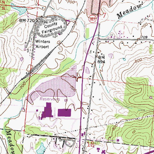 Topographic Map of Banquet Foods Reservoir Dam, OH