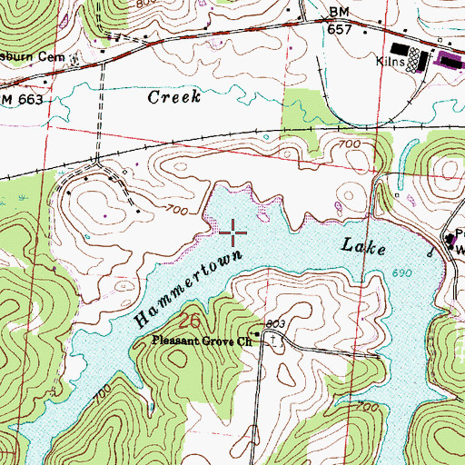 Topographic Map of Hammertown Lake, OH