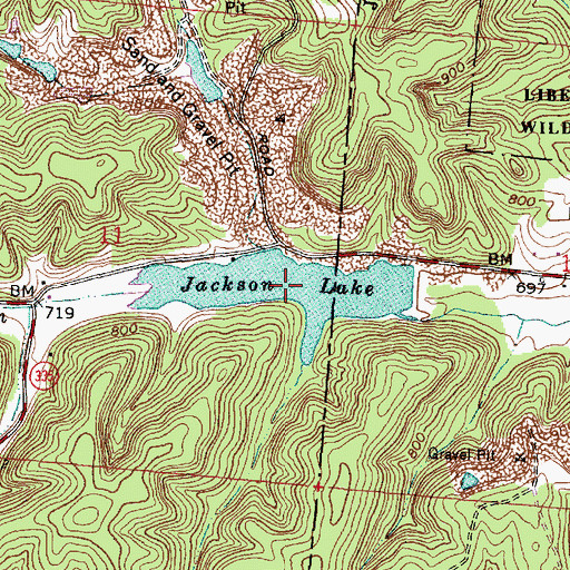 Topographic Map of Big Rock Lake, OH