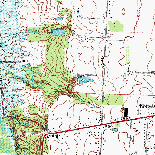 Topographic Map of Owen Pond Dam, OH