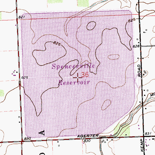 Topographic Map of Bresler Upground Reservoir Dam, OH