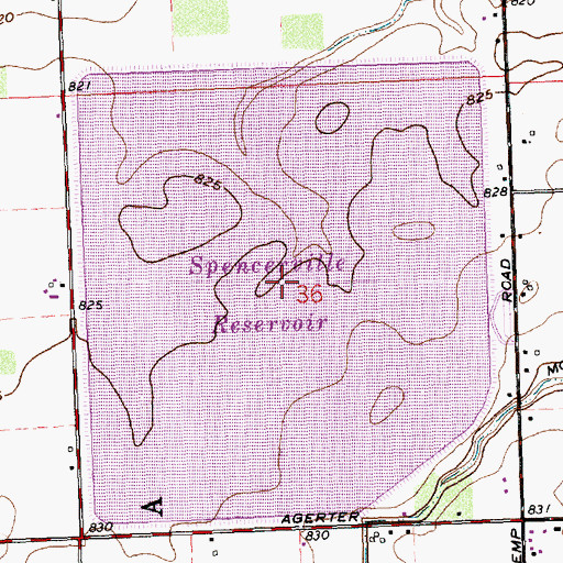 Topographic Map of Bresler Upground Reservoir, OH
