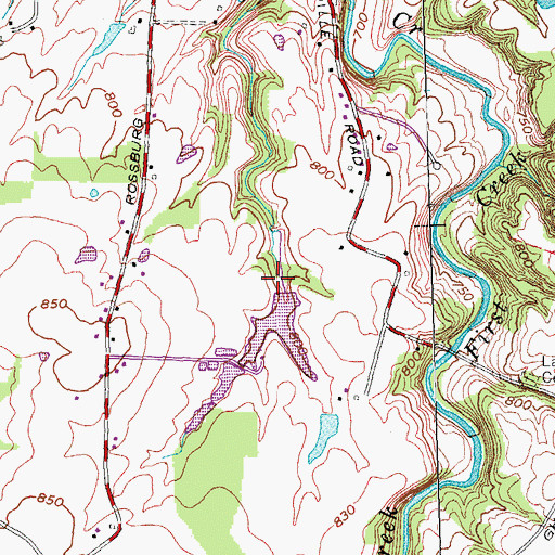 Topographic Map of Piney Wood Lake Dam, OH