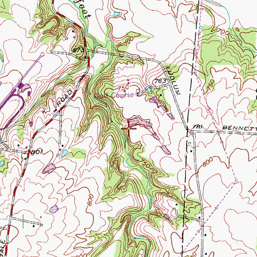 Topographic Map of Bel-Wood Country Club Lake Dam, OH