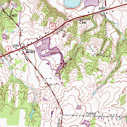 Topographic Map of Oeder Lake Dam, OH