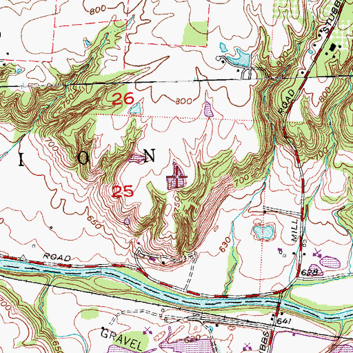 Topographic Map of Winding Creek Farms Pond, OH