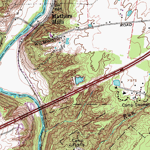 Topographic Map of Gray Pond Dam, OH