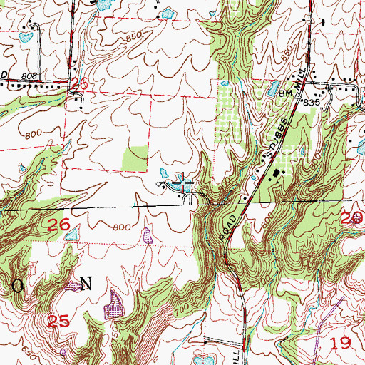 Topographic Map of Boehmler Pond, OH