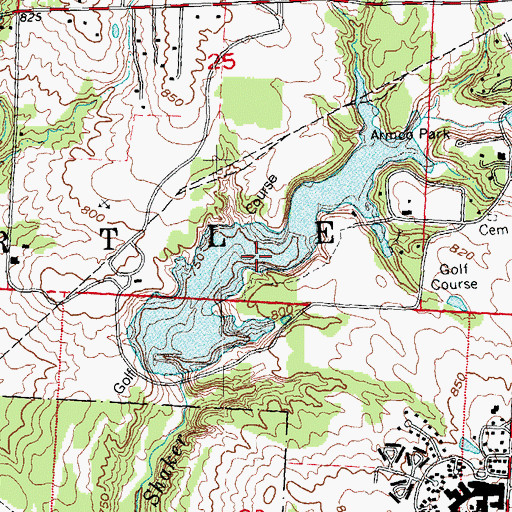 Topographic Map of Armco Park Lake, OH