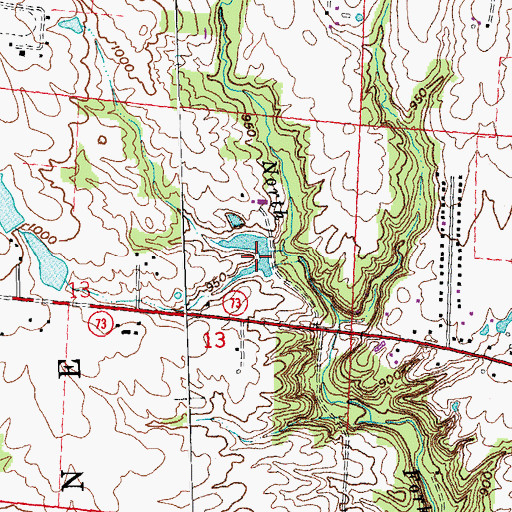 Topographic Map of Glass Pond Dam, OH