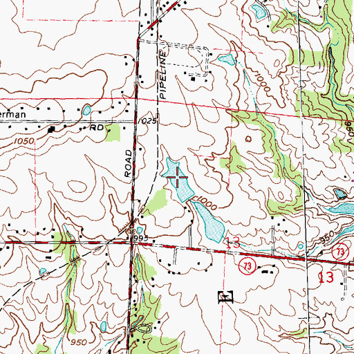 Topographic Map of Old Stage Farms Lake, OH