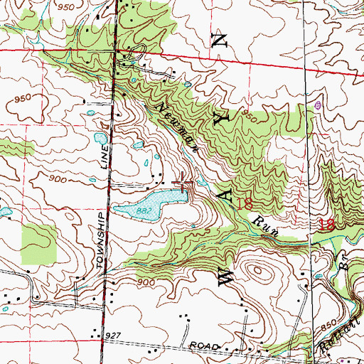 Topographic Map of Stolle Lake Dam, OH