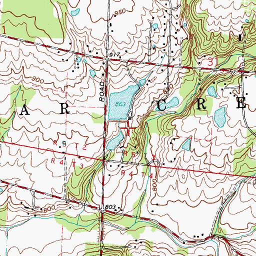 Topographic Map of Lake Forest Dam, OH