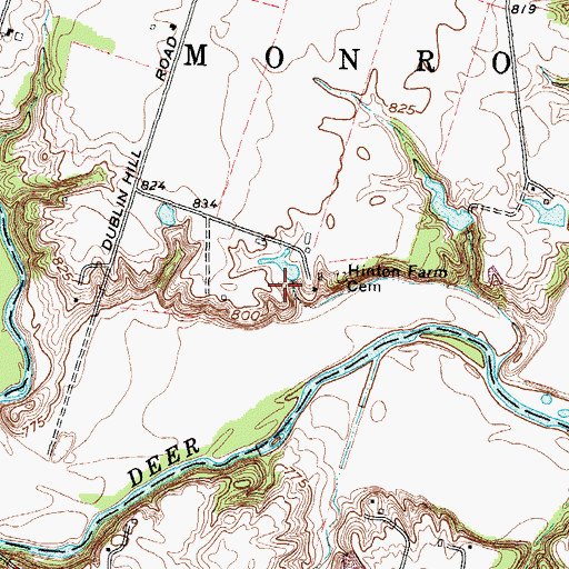 Topographic Map of Dunlap Pond Dam Number Two, OH
