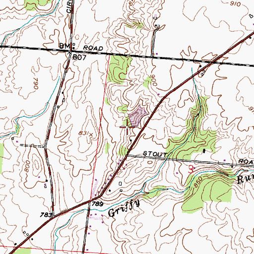Topographic Map of Wolfe Pond Dam, OH