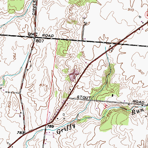 Topographic Map of Wolfe Pond, OH