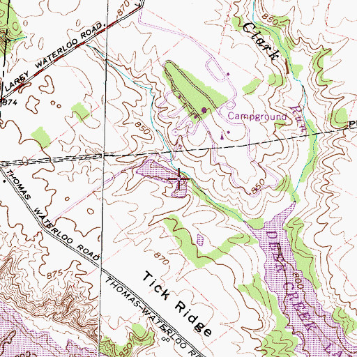 Topographic Map of Clark Run Dam, OH