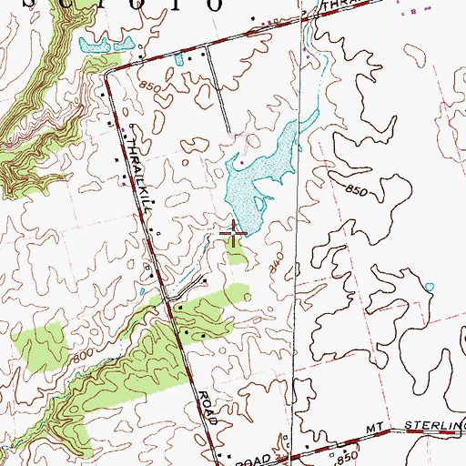 Topographic Map of Green Lake Dam, OH
