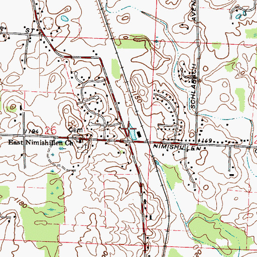 Topographic Map of Nimisila Reservoir Dam, OH