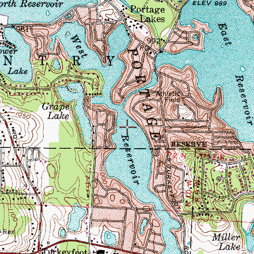 Topographic Map of West Reservoir Dam, OH