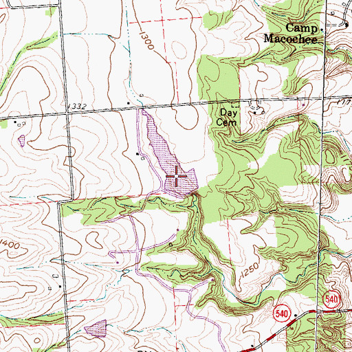 Topographic Map of Appleseed Ridge Lake Number One Dam, OH