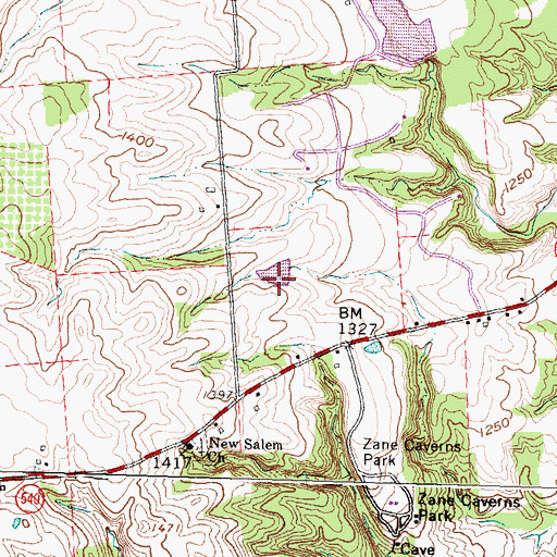 Topographic Map of Appleseed Ridge Lake Number Two Dam, OH